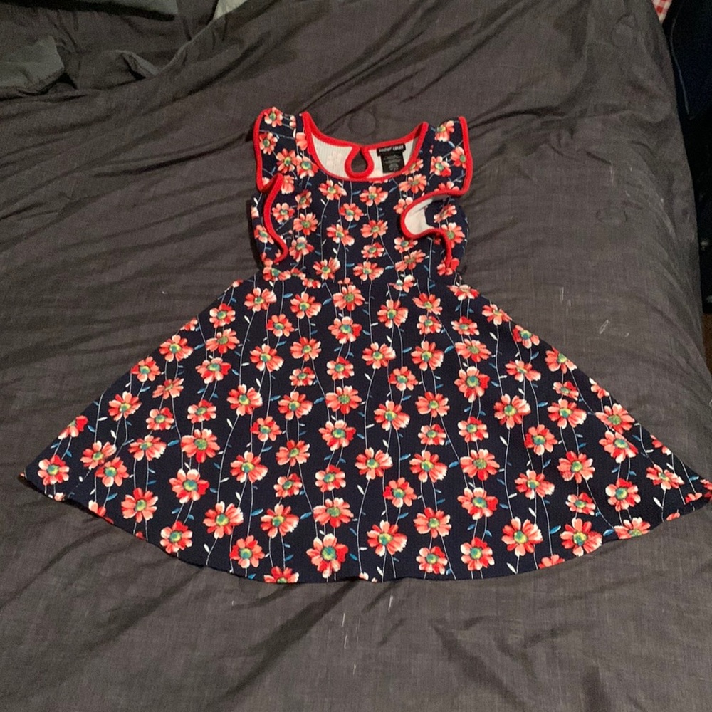 Red, blue, white, pink floral dress